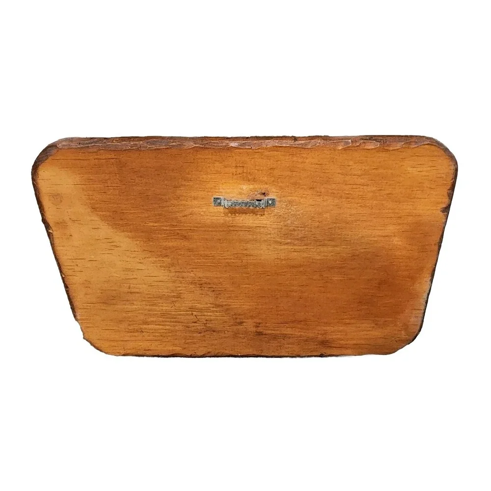 Vintage Decoupage Hand Carved Wood Plaque Cottage Wall Art Kids Greeting Father‎
